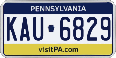 PA license plate KAU6829