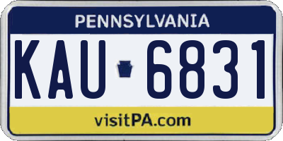 PA license plate KAU6831