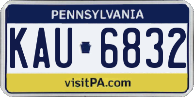 PA license plate KAU6832