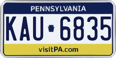 PA license plate KAU6835