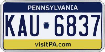 PA license plate KAU6837