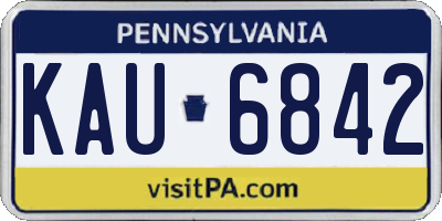 PA license plate KAU6842