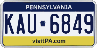 PA license plate KAU6849