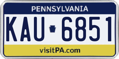 PA license plate KAU6851