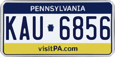 PA license plate KAU6856