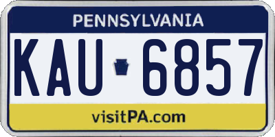 PA license plate KAU6857