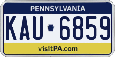 PA license plate KAU6859