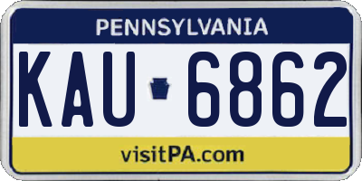 PA license plate KAU6862