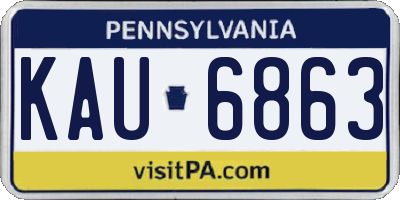 PA license plate KAU6863
