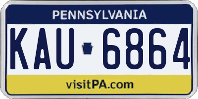 PA license plate KAU6864