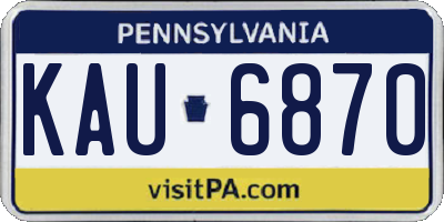 PA license plate KAU6870