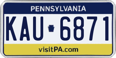 PA license plate KAU6871