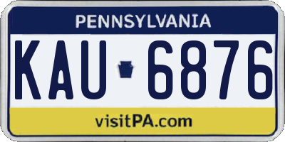 PA license plate KAU6876