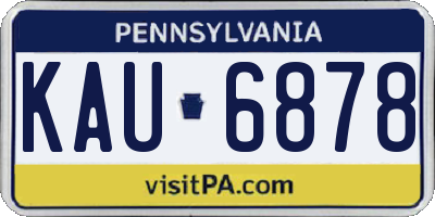 PA license plate KAU6878