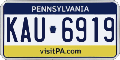 PA license plate KAU6919