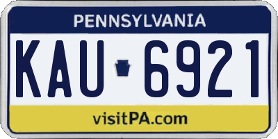 PA license plate KAU6921