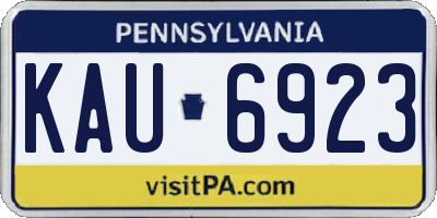 PA license plate KAU6923