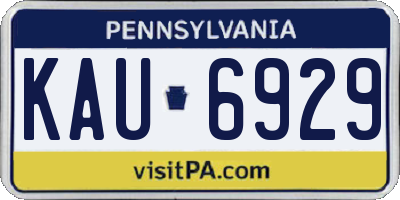 PA license plate KAU6929