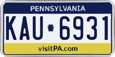 PA license plate KAU6931