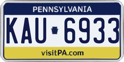 PA license plate KAU6933
