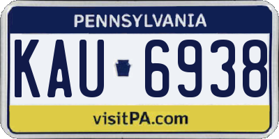 PA license plate KAU6938