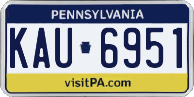 PA license plate KAU6951