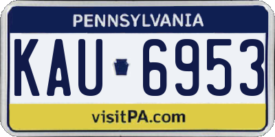 PA license plate KAU6953