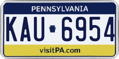 PA license plate KAU6954