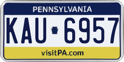 PA license plate KAU6957