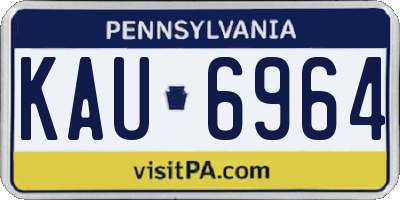 PA license plate KAU6964