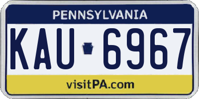 PA license plate KAU6967