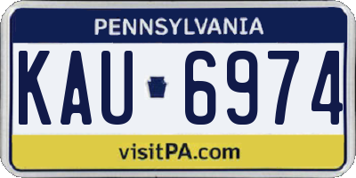 PA license plate KAU6974