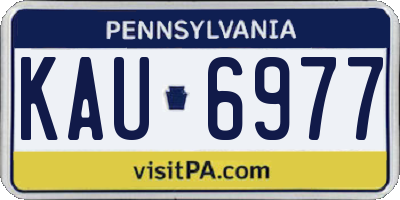 PA license plate KAU6977