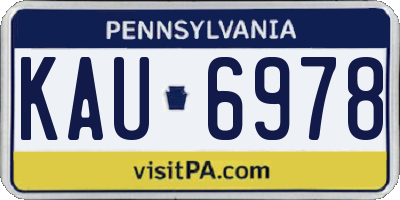PA license plate KAU6978