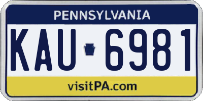 PA license plate KAU6981