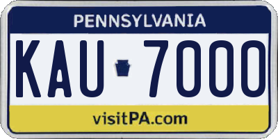 PA license plate KAU7000