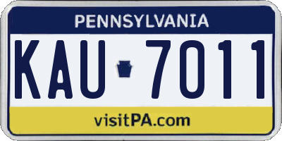 PA license plate KAU7011
