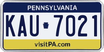 PA license plate KAU7021