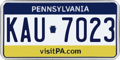 PA license plate KAU7023