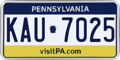 PA license plate KAU7025