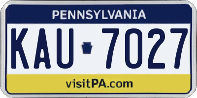 PA license plate KAU7027