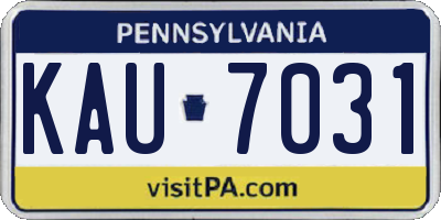 PA license plate KAU7031