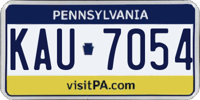 PA license plate KAU7054