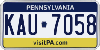 PA license plate KAU7058