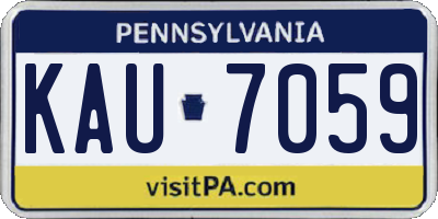PA license plate KAU7059