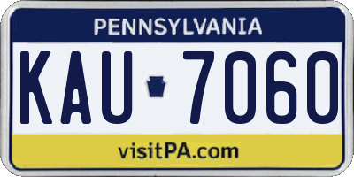 PA license plate KAU7060