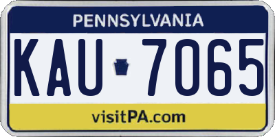 PA license plate KAU7065