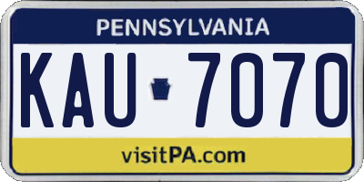PA license plate KAU7070