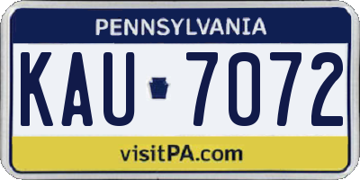 PA license plate KAU7072