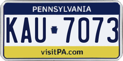 PA license plate KAU7073